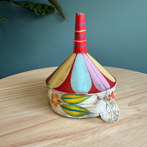 Vintage Tonals Mexican Hand-Painted Funnel By Ser.Mel Tonala Jal Decor - Picture 4 of 9